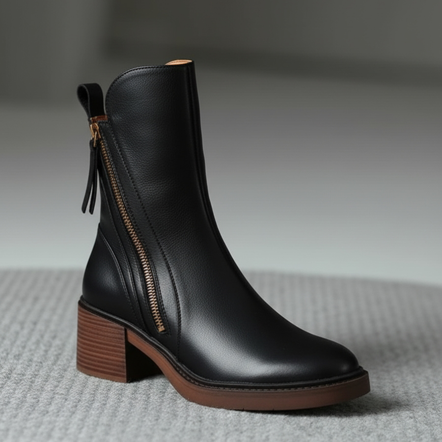 Valorine™ | Botte en cuir noir