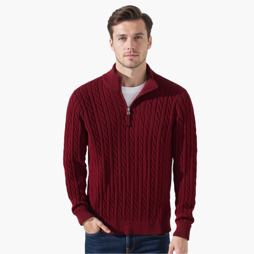 Roma Classico™ | Maglione a trecce con zip