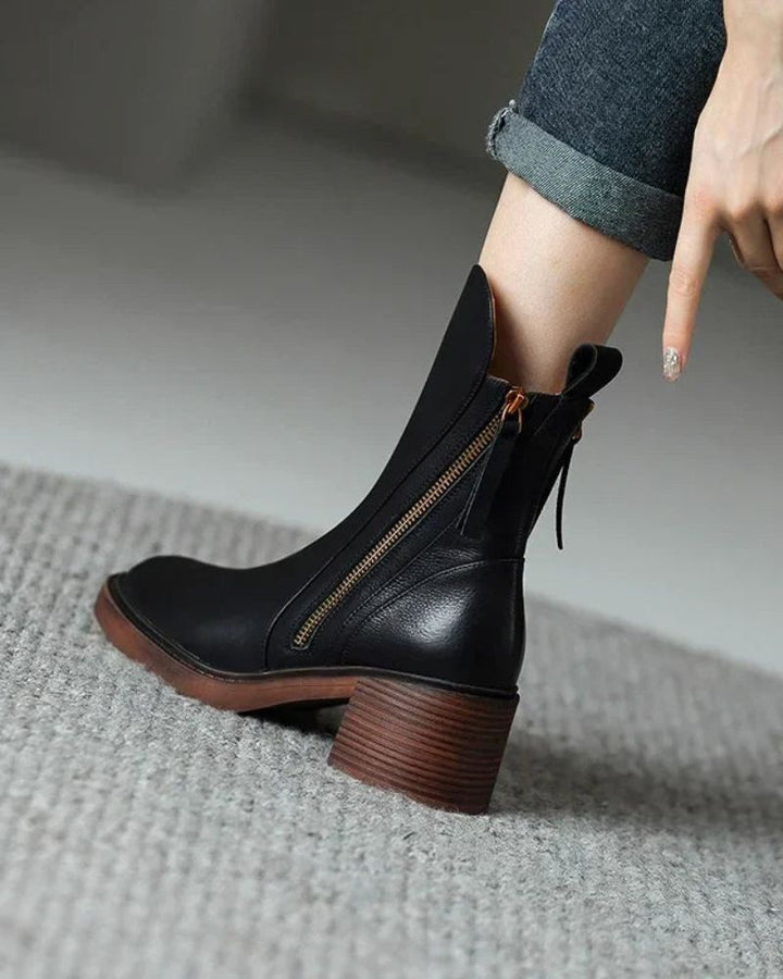 Valorine™ | Botte en cuir noir