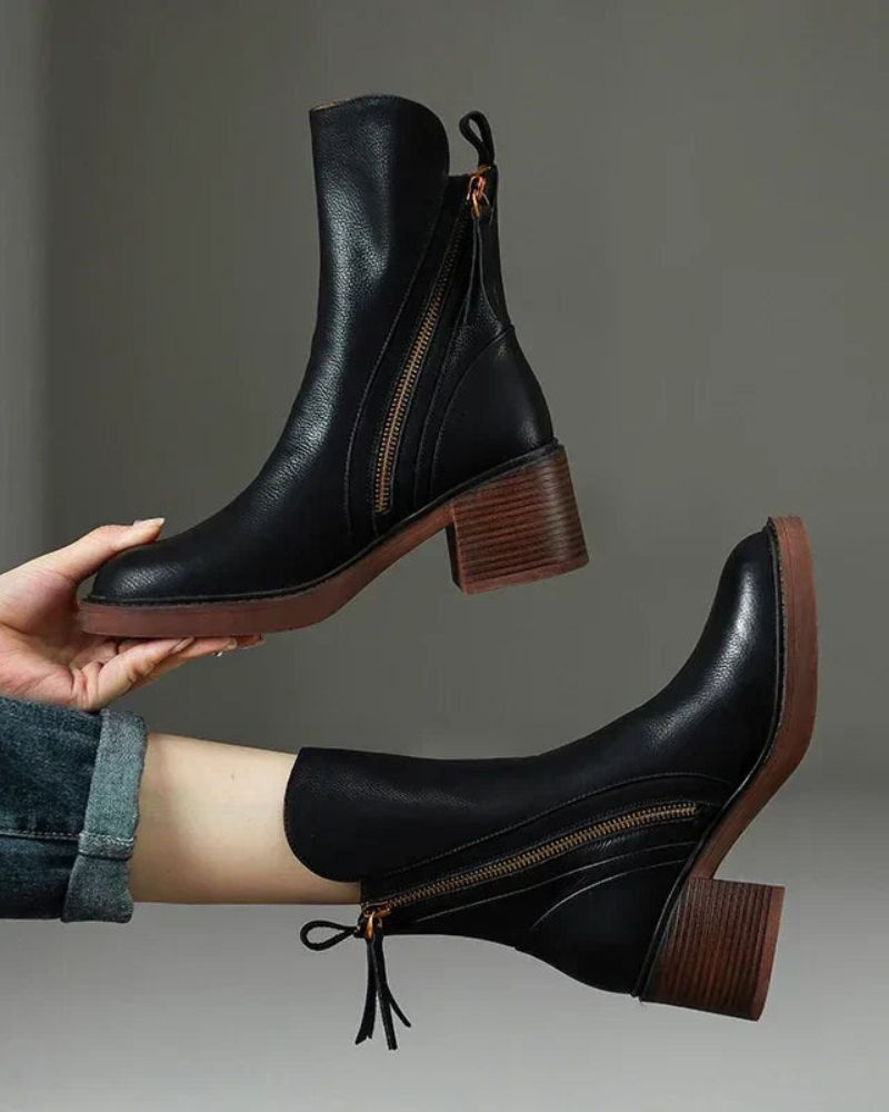 Valorine™ | Botte en cuir noir