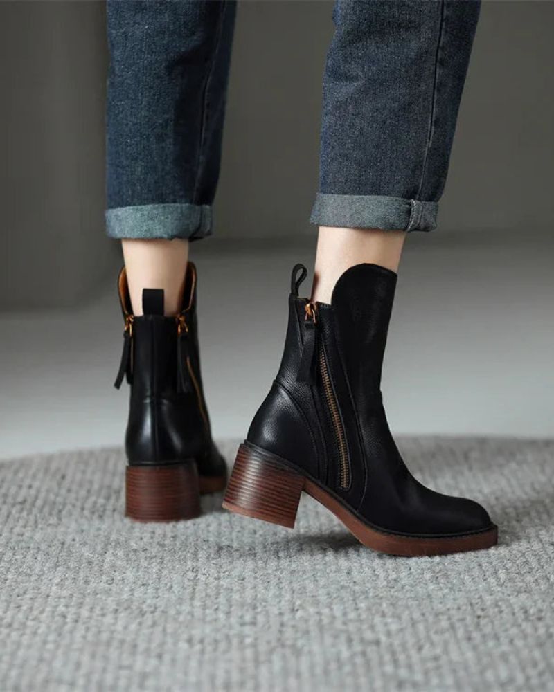 Valorine™ | Botte en cuir noir