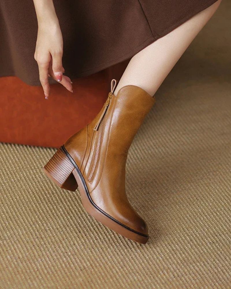 Valorine™ | Botte en cuir noir