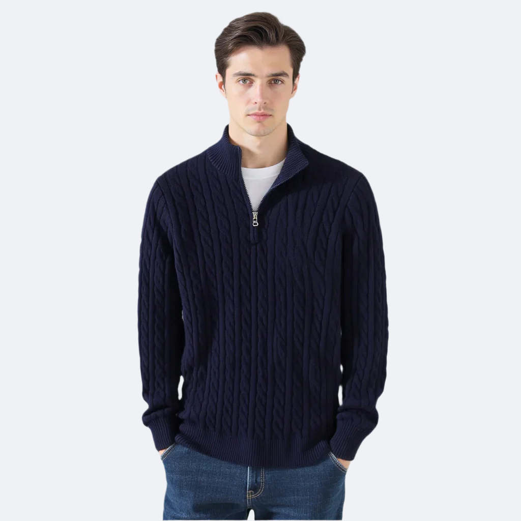 Roma Classico™ | Maglione a trecce con zip