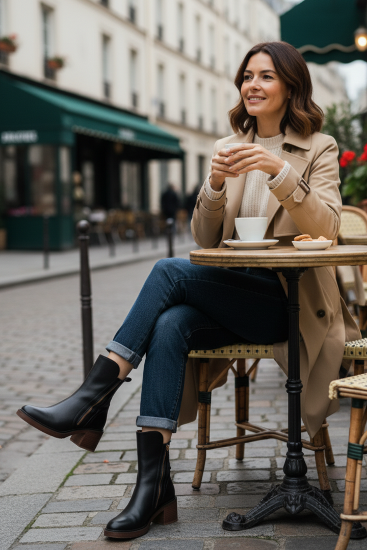 Valorine™ | Botte en cuir noir