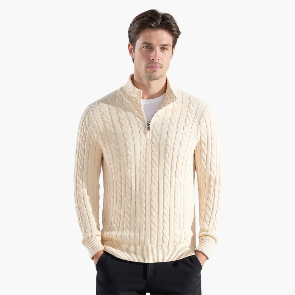 Roma Classico™ | Maglione a trecce con zip