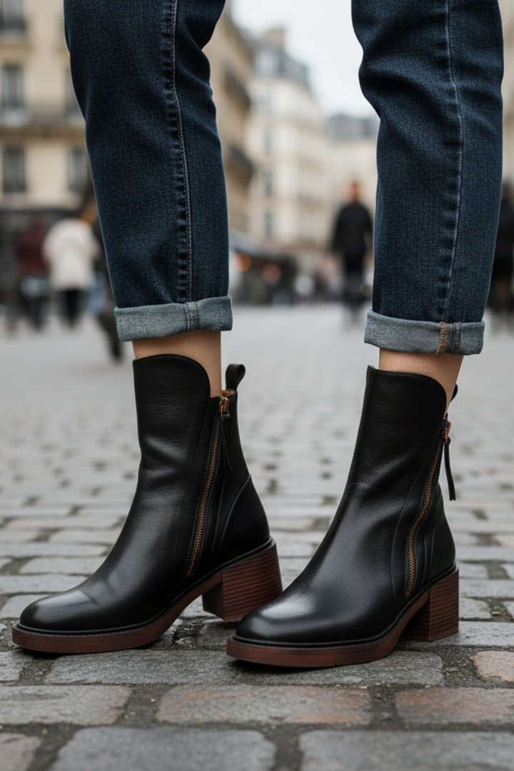 Valorine™ | Botte en cuir noir