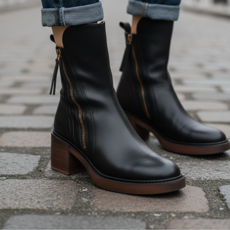 Valorine™ | Botte en cuir noir