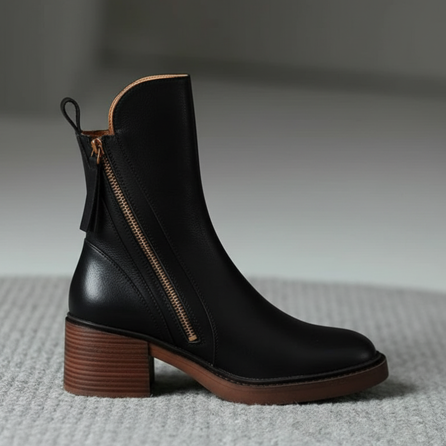 Valorine™ | Botte en cuir noir