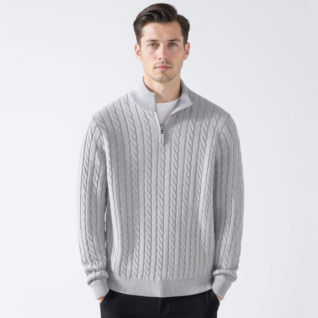 Roma Classico™ | Maglione a trecce con zip