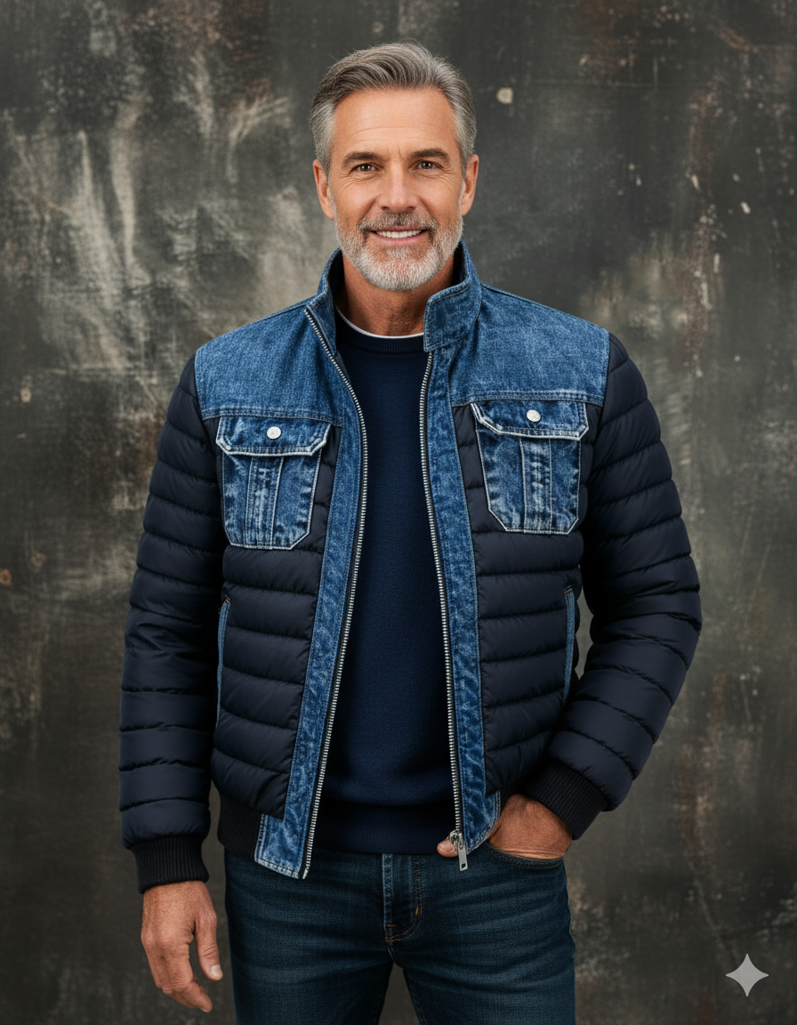 Urban Heritage | giubbotto trapuntato ibrido in denim