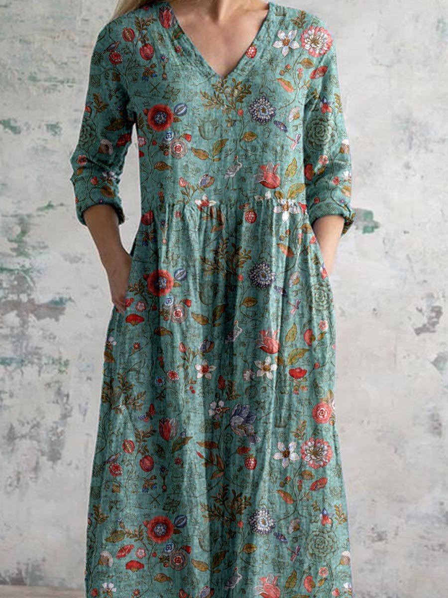 Meadow | Wildflower V-Neck Maxi Dress