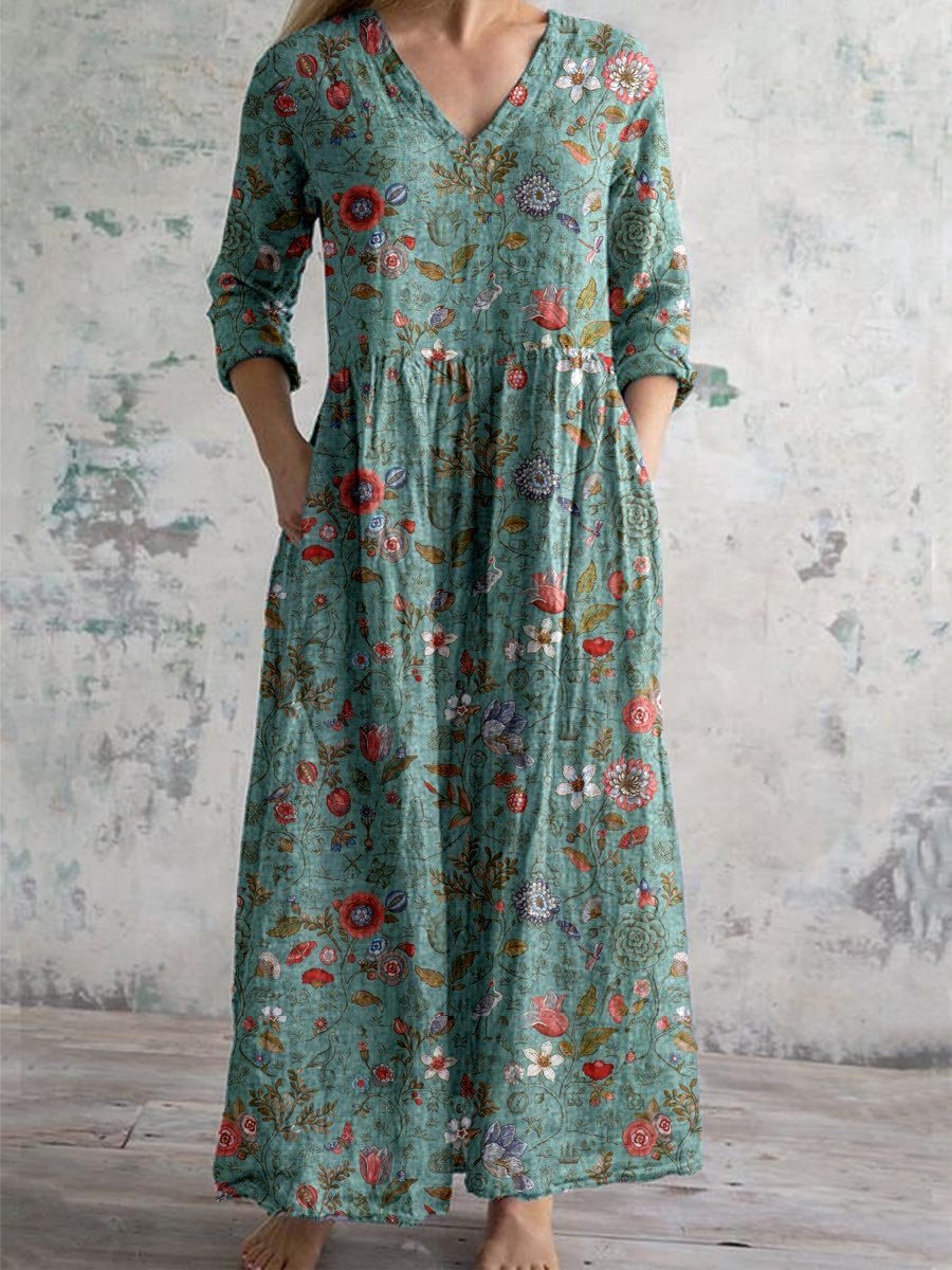Meadow | Wildflower V-Neck Maxi Dress