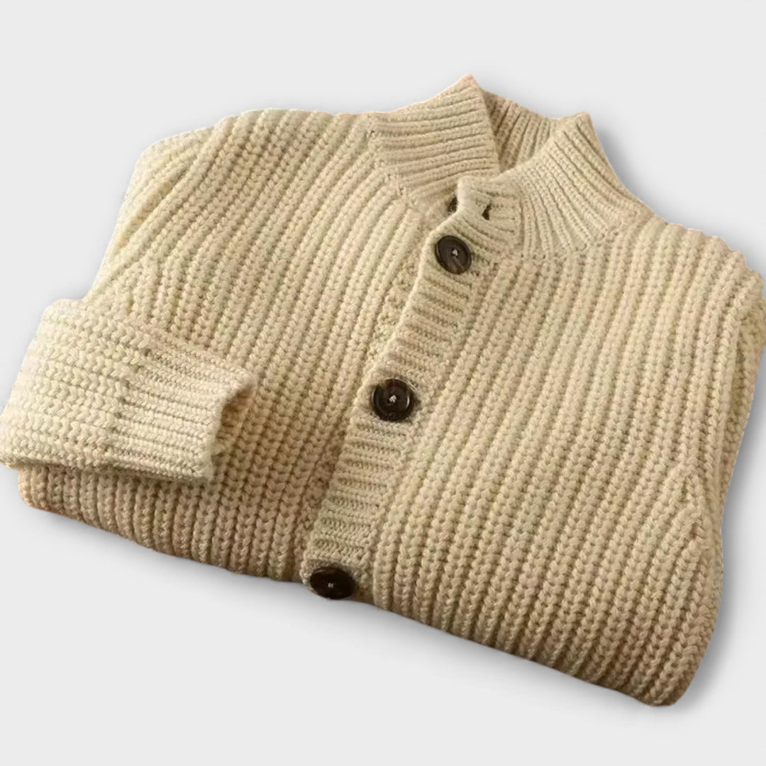 Mason | Cardigan in Lana con Collo Alto