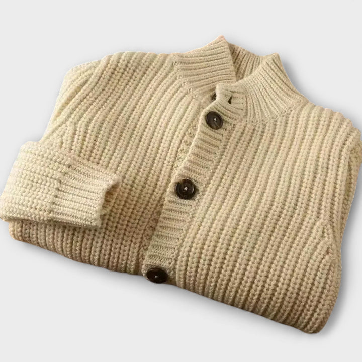 Mason | Cardigan in Lana con Collo Alto