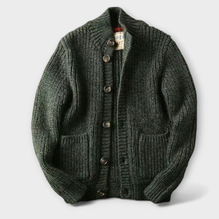 Mason | Cardigan in Lana con Collo Alto
