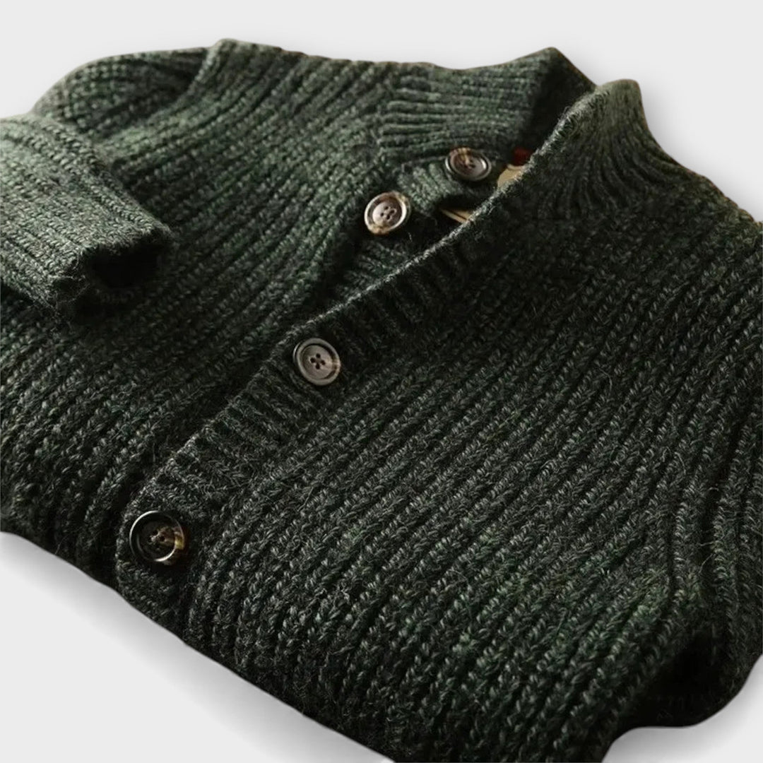 Mason | Cardigan in Lana con Collo Alto