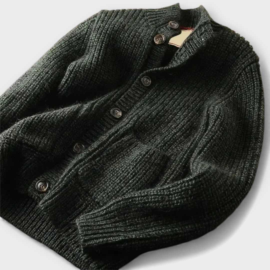 Mason | Cardigan in Lana con Collo Alto