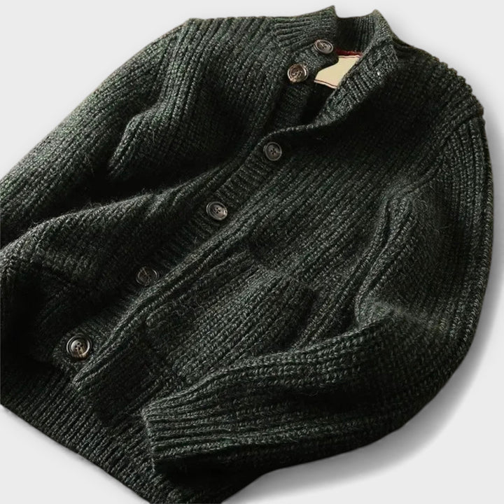 Mason | Cardigan in Lana con Collo Alto